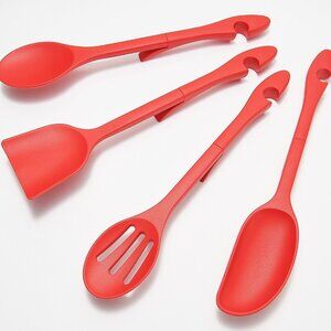 Cook's Essentials Set of 4 Silicone Utensils - Red K51989 -